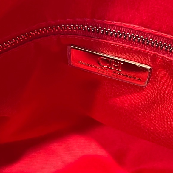 CH Carolina Herrera Brown Monogram Leather Dome Satchel - Picture 16 of 16